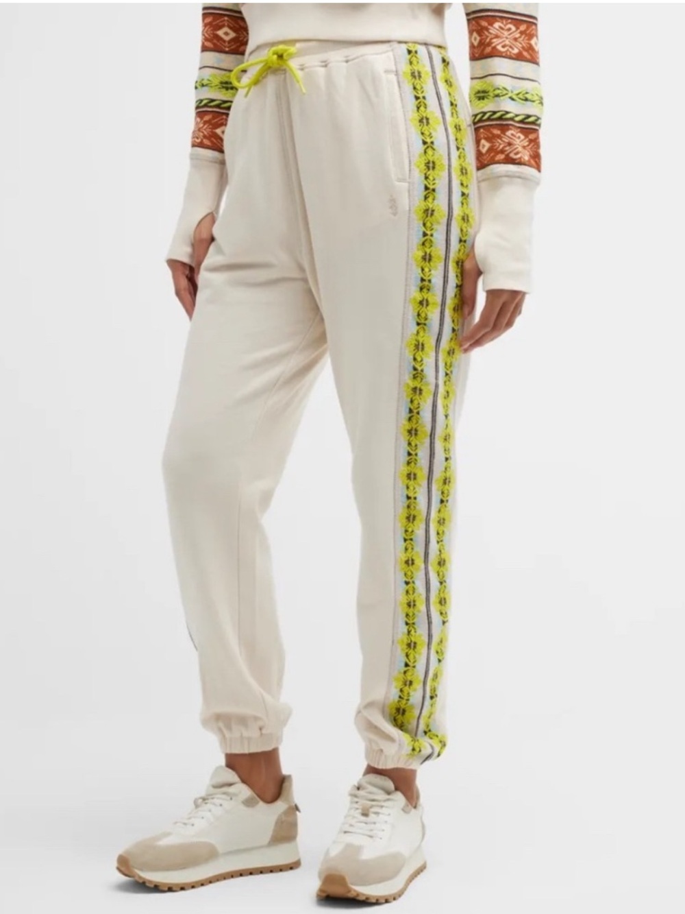Free People Joggers with Drawcord and alternate Rust/ yellow Side Trim S *FLAW*